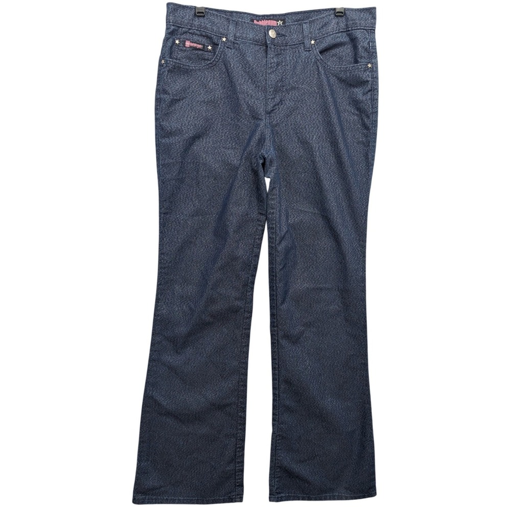 Bubblegum USA Jeans Women 13/14 Blue Shimmer Star Studded High‎ Rise